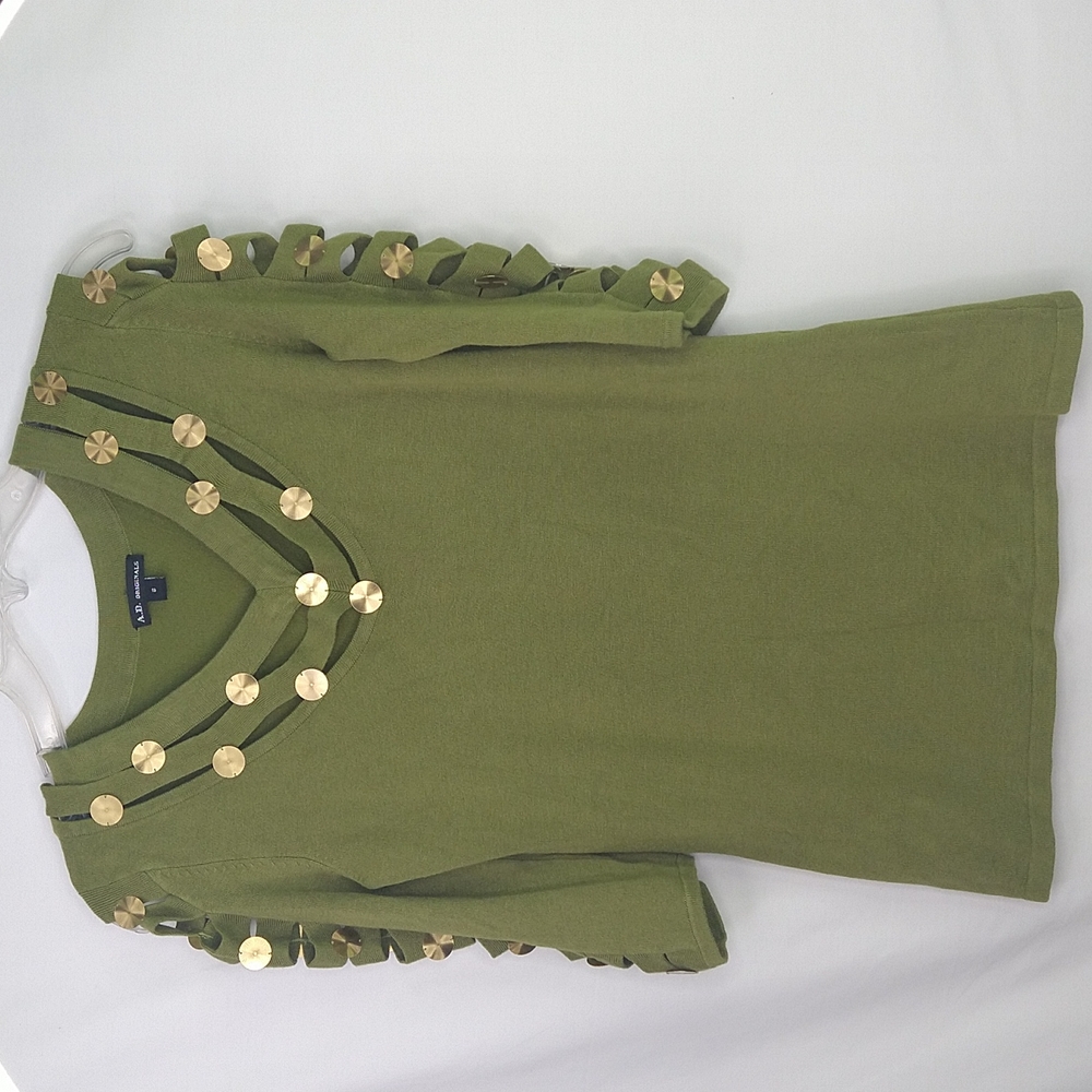 AD Originals Green CutOut Sweater Size: S